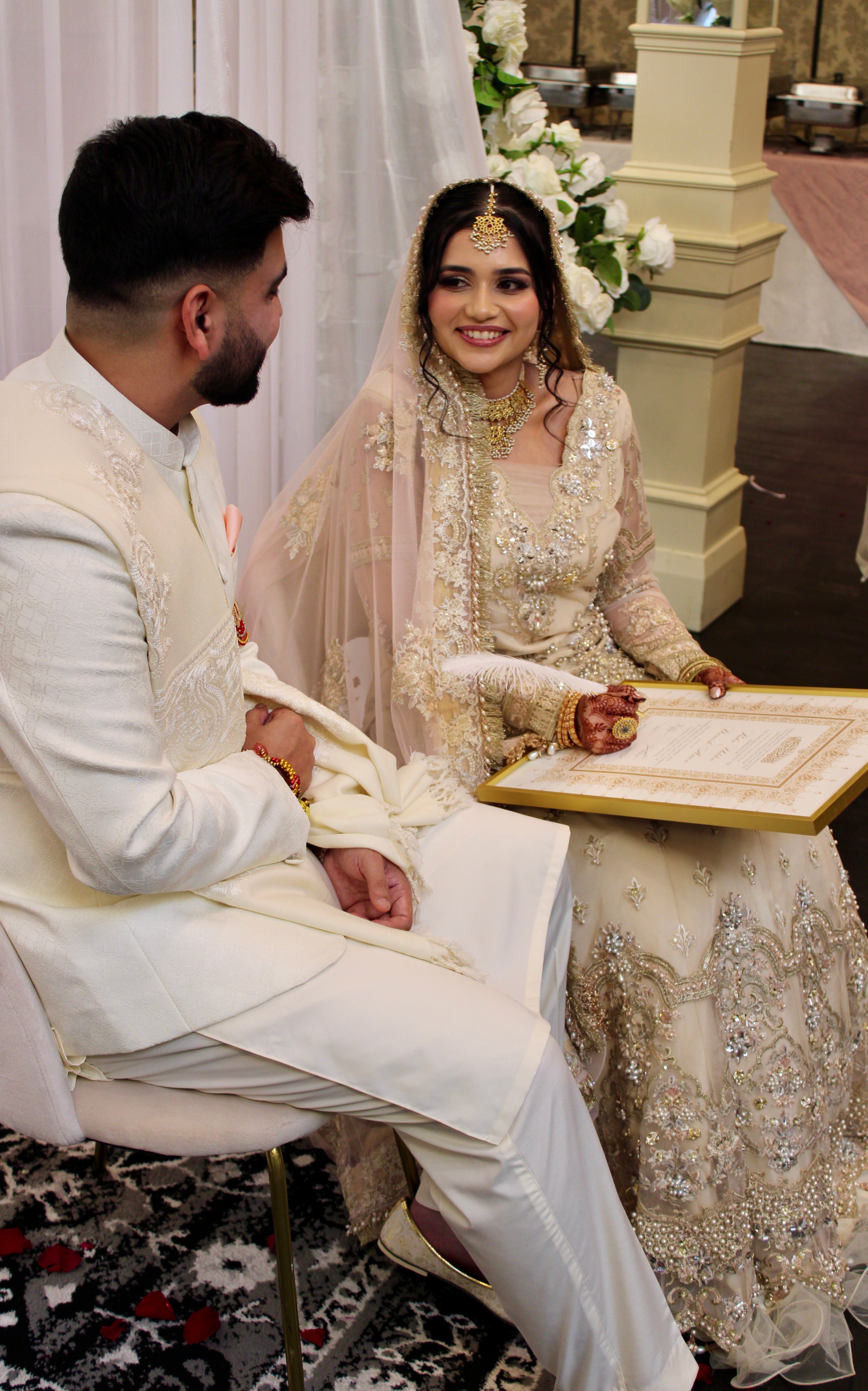 A Muslim Bride Signing our Nikah Certificate. 